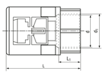 带尺寸的技术图：REIKU® PA-IOG - 直管接头 带有内螺纹
