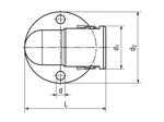 带尺寸的技术图：REIKU® PAFOG - 90°法兰接头