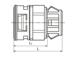 Technical drawing with dimensions of REIKU® VP-GVG - Push-in tube connectors with integrated seal