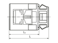 Technical drawing with dimensions of REIKU® PAGOG - Push-in tube connectors