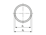Technical drawing with dimensions of REIKU® TP-DVW - Seal rings