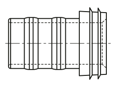 带尺寸的技术图：REIKU® PEDST - 密封塞