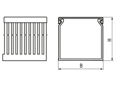 Technical drawing with dimensions of ELETTROCANALI® VKSECSH - Slotted trunking halogen free