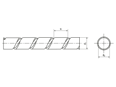 Technical drawing with dimensions of Elematic® - Spiral wrapping band