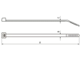 带尺寸的技术图：ABB® Ty-Fast® - 线缆扎带