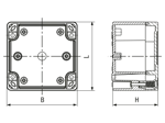 带尺寸的技术图：SPELSBERG® PC - 外壳 TG PC