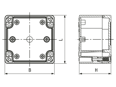 带尺寸的技术图：SPELSBERG® PC - 外壳 TG PC，透明