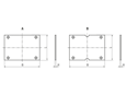 Technical drawing with dimensions of SPELSBERG® MPI - Mounting plates
