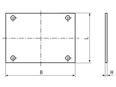 Technical drawing with dimensions of SPELSBERG® TG MPS - Mounting plates