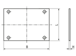 Technical drawing with dimensions of SPELSBERG® TG MPS - Mounting plates