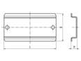 Technical drawing with dimensions of SPELSBERG® NS - Mounting rails