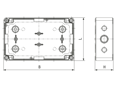 Technical drawing with dimensions of SPELSBERG® TK PC - Housings TK PC flat