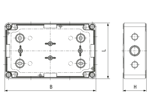 带尺寸的技术图：SPELSBERG® TK PC - 外壳 TK PC 扁平，透明