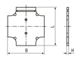 Technical drawing with dimensions of SPELSBERG® MPI - Mounting plates