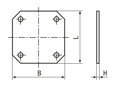 带尺寸的技术图：SPELSBERG® TK MPI - 安装板