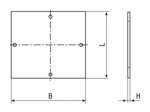 带尺寸的技术图：SPELSBERG® TK MPI - 安装板