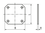 带尺寸的技术图：SPELSBERG® MPS - 安装板