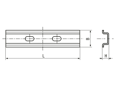 Technical drawing with dimensions of SPELSBERG® TS 15 - Mounting rails