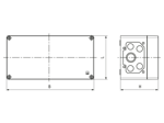 Technical drawing with dimensions of SPELSBERG® AKL PS - Housings AKL PS, transparent
