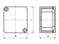 带尺寸的技术图：SPELSBERG® AL - 外壳 AL