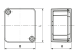 带尺寸的技术图：SPELSBERG® AL - 外壳 AL