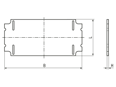 Technical drawing with dimensions of SPELSBERG® AL MPS - Mounting plates