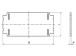 Technical drawing with dimensions of SPELSBERG® AL MPS - Mounting plates