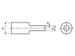Technical drawing with dimensions of BST21 - Heat shrinks 2:1 thin wall Dispenser box