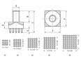 Technical drawing with dimensions of MTCONNECTIVITY Power Tower - Power Tower with external thread, massive Press-Fit Technology, pin across entire base