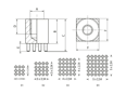 Technical drawing with dimensions of MTCONNECTIVITY Power Socket - Power Socket with internal thread massive press-fit technology, pins across entire surface