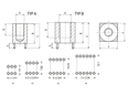 Technical drawing with dimensions of MTCONNECTIVITY Power Socket - Power Socket with internal thread, massive Press-Fit Technology, pins arranged in two rows