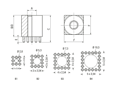 Technical drawing with dimensions of MTCONNECTIVITY Power Socket - Power Socket with internal thread massive press-fit technology, pins arranged all around the edge