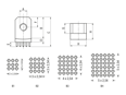 Technical drawing with dimensions of MTCONNECTIVITY Power Edge - Power Edge angeled with thread massive press-fit technology, pins across the entire surface