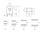 Technical drawing with dimensions of MTCONNECTIVITY Power Edge - Power Edge angeled with thread massive press-fit technology, pins in two rows
