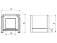 Technical drawing with dimensions of MTCONNECTIVITY Power Protector - Power Protector specifically for mounting on Power Tower and Power Socket Elements