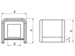 带尺寸的技术图：MTCONNECTIVITY Power Protector - Power Protector 专为 Power Tower 与 Power Socket 元件安装设计