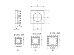 Technical drawing with dimensions of MTCONNECTIVITY Power 2 Ground - Power 2 Ground ground two-piece, Pins arranged arround edge