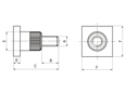 Technical drawing with dimensions of MTCONNECTIVITY Power 2 Tower - Power 2 Tower two-piece, external thread