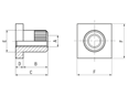 Technical drawing with dimensions of MTCONNECTIVITY Power 2 Socket - Power 2 Socket two-piece, internal thread