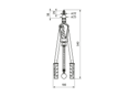 Technical drawing with dimensions of POP® PNT310X - Hand rivet tool for blind rivet nuts and blind rivet studs