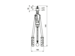 Technical drawing with dimensions of POP® PNT310X - Hand rivet tool for blind rivet nuts and blind rivet studs