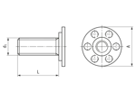 Technical drawing with dimensions of bigHead® SM1/B23 - Fastener with threaded stud round head Ø 23 mm