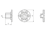 带尺寸的技术图：bigHead® SF2/S23 - 与内螺纹套管压焊 圆形头 Ø 23 mm 通孔型
