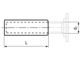 Technical drawing with dimensions of bigHead® S - Cover caps for bigHeads with male thread