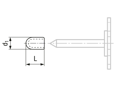 Technical drawing with dimensions of bigHead® 3 mm - Cover caps for nails