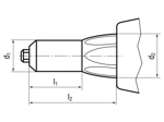 带尺寸的技术图：KOENIG EXPANDER® KW-008 - 杠杆式铆钉剪 包含配件 直径, 用于HK, SK/SKC, LK