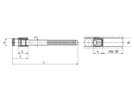 Technical drawing with dimensions of KOENIG EXPANDER® SK 552 - Sealing plugs with mandrel 30 mm longer than standard