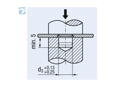 Assembly illustration for PEM® PLC - Self-clinching lock nuts for metallic materials