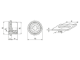 Technical drawing with dimensions of PEM® PLC - Self-clinching lock nuts for metallic materials