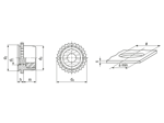 Technical drawing with dimensions of PEM® PLC - Self-clinching lock nuts for metallic materials